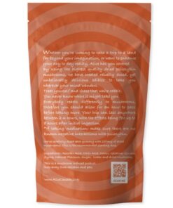 Back view of the detailed nutritional informational panel and custom layout on an Alice brand variety package